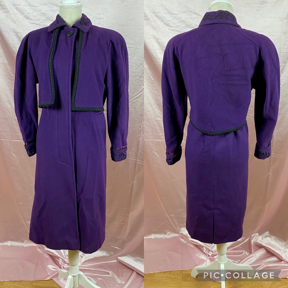 HOST PICK!!! Lorovi Vintage 90s 80s Purple Wool Long Trench Coat